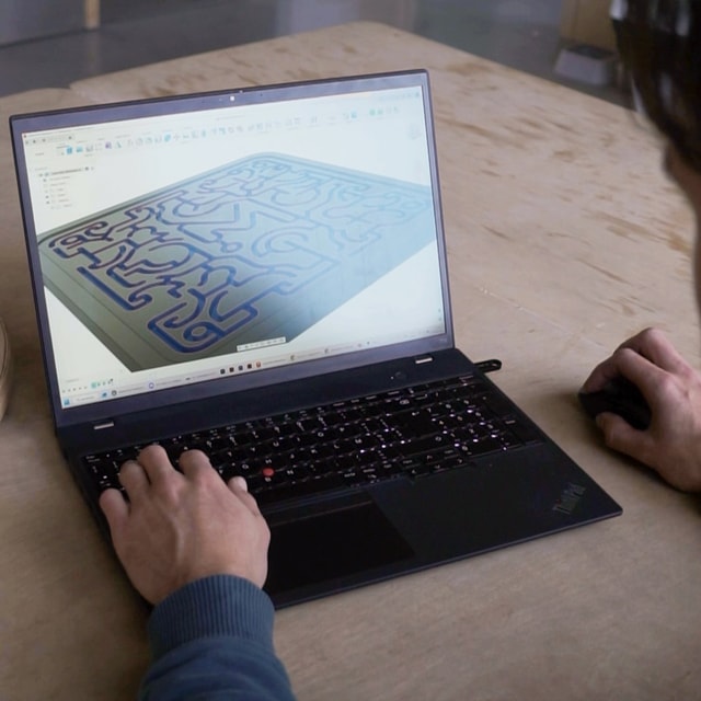 Fusion360 interface with CAM of a marble maze