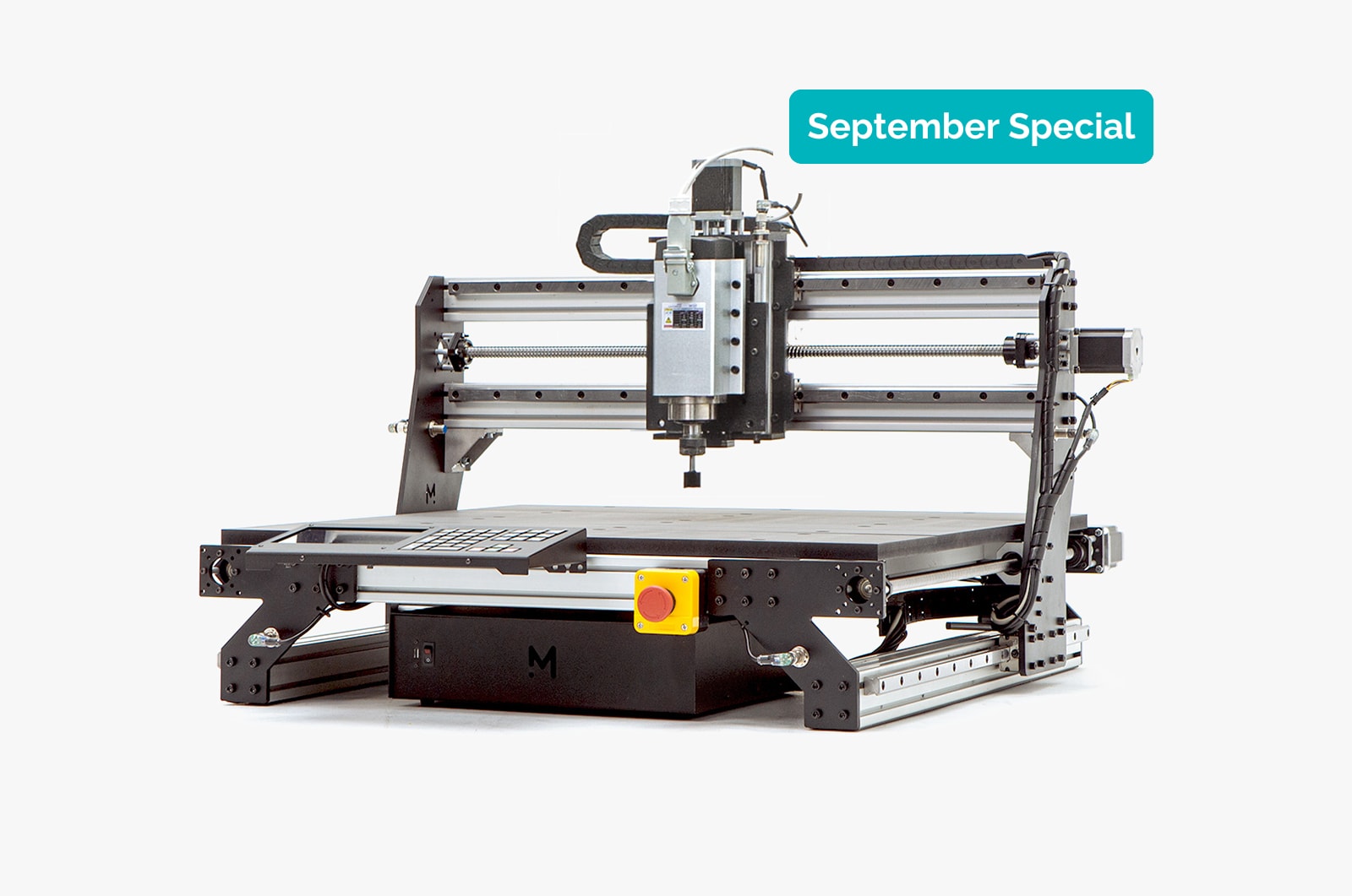 Mekanika Pro CNC machine with VFD Spindle 3/4 left view