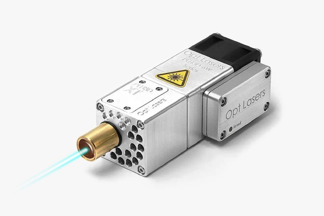 A LED laser from optlaser 3/4 view