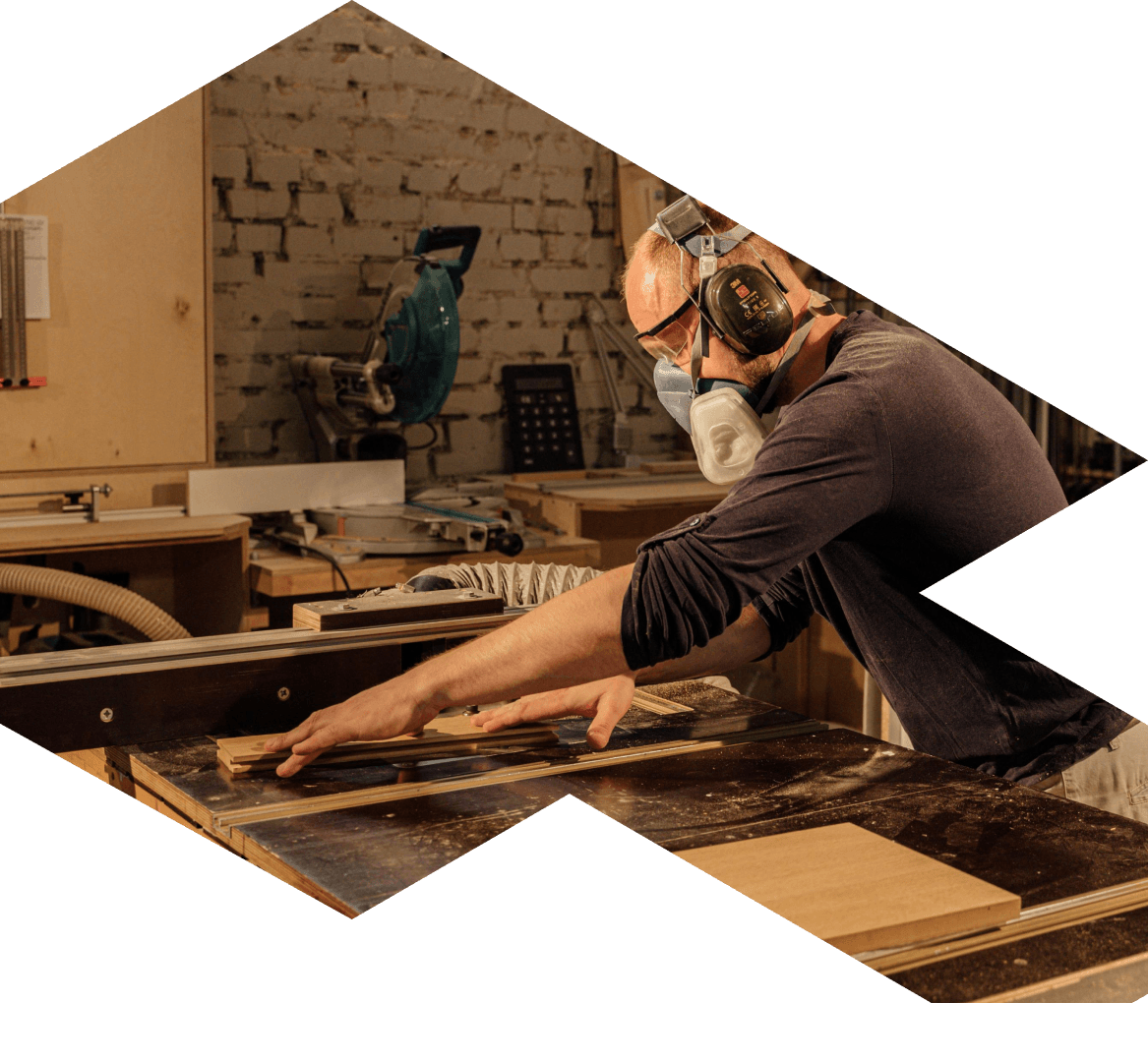 Manufacturer working in his workshop