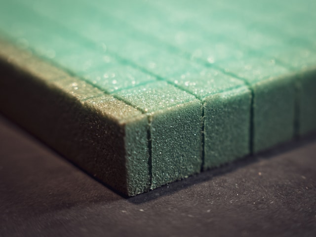 Closeup view of CNC milled foam made as a mold for carbon fiber car parts