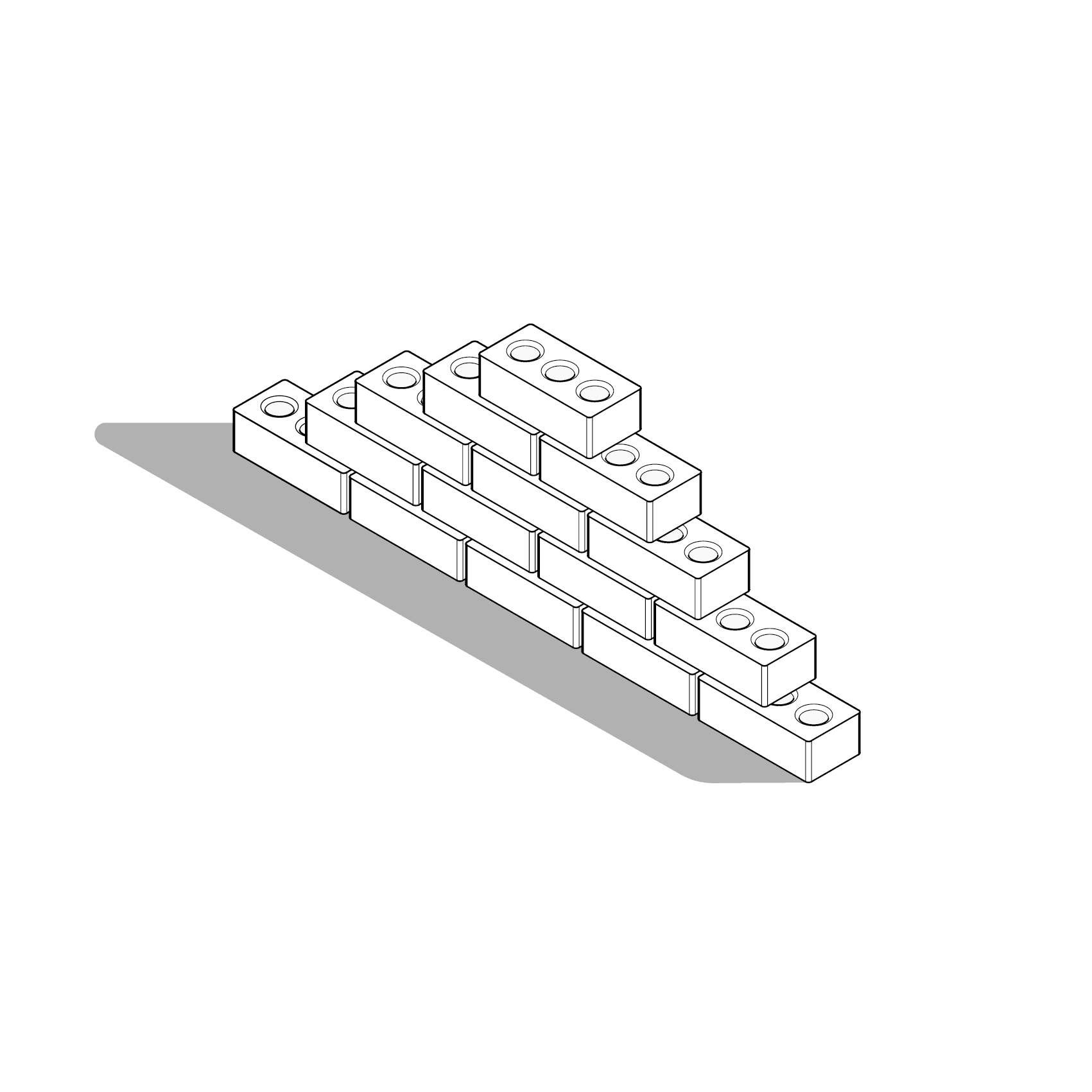 pictograms of a wall of bricks under construction