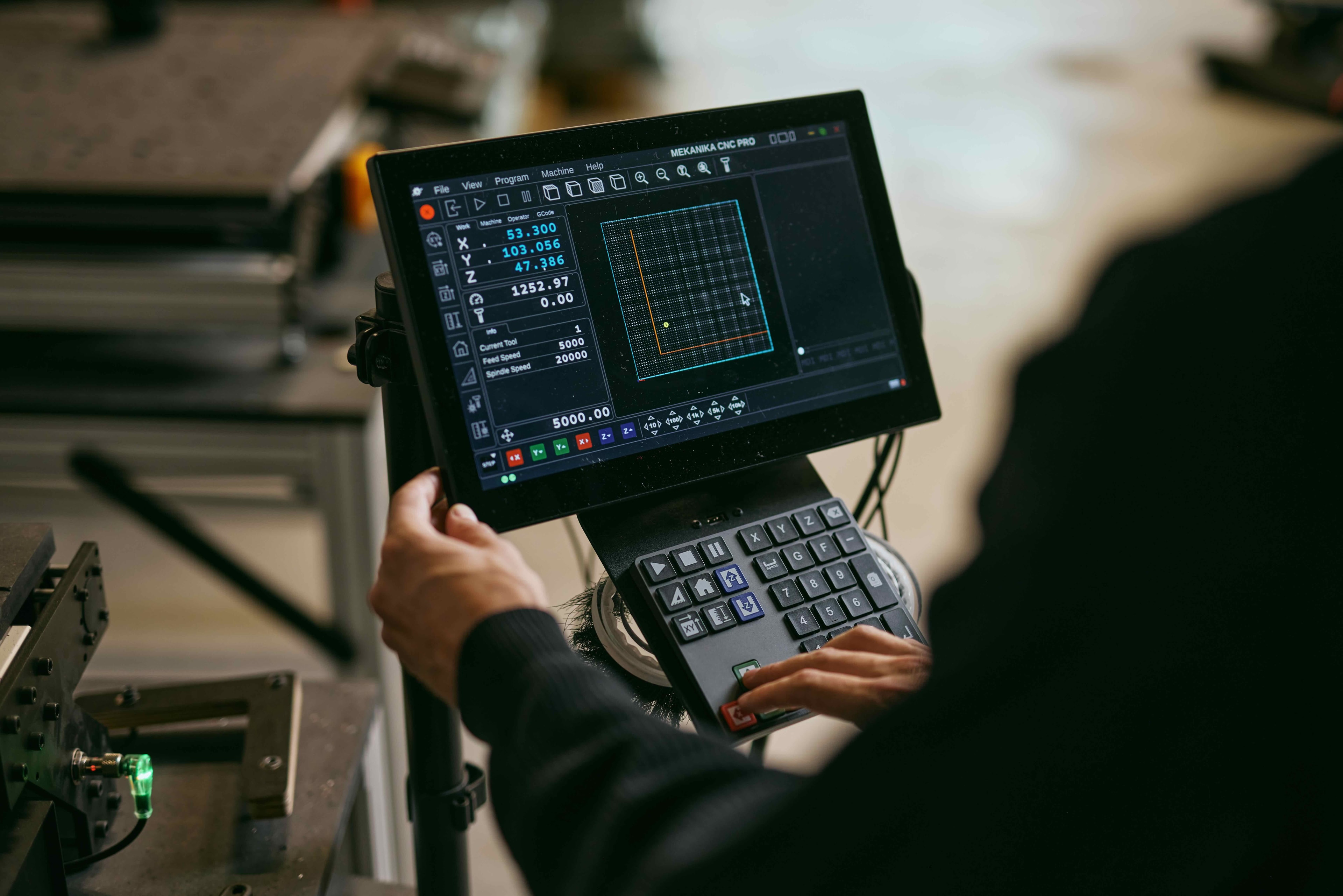 Someone using the expandable interface touch screen