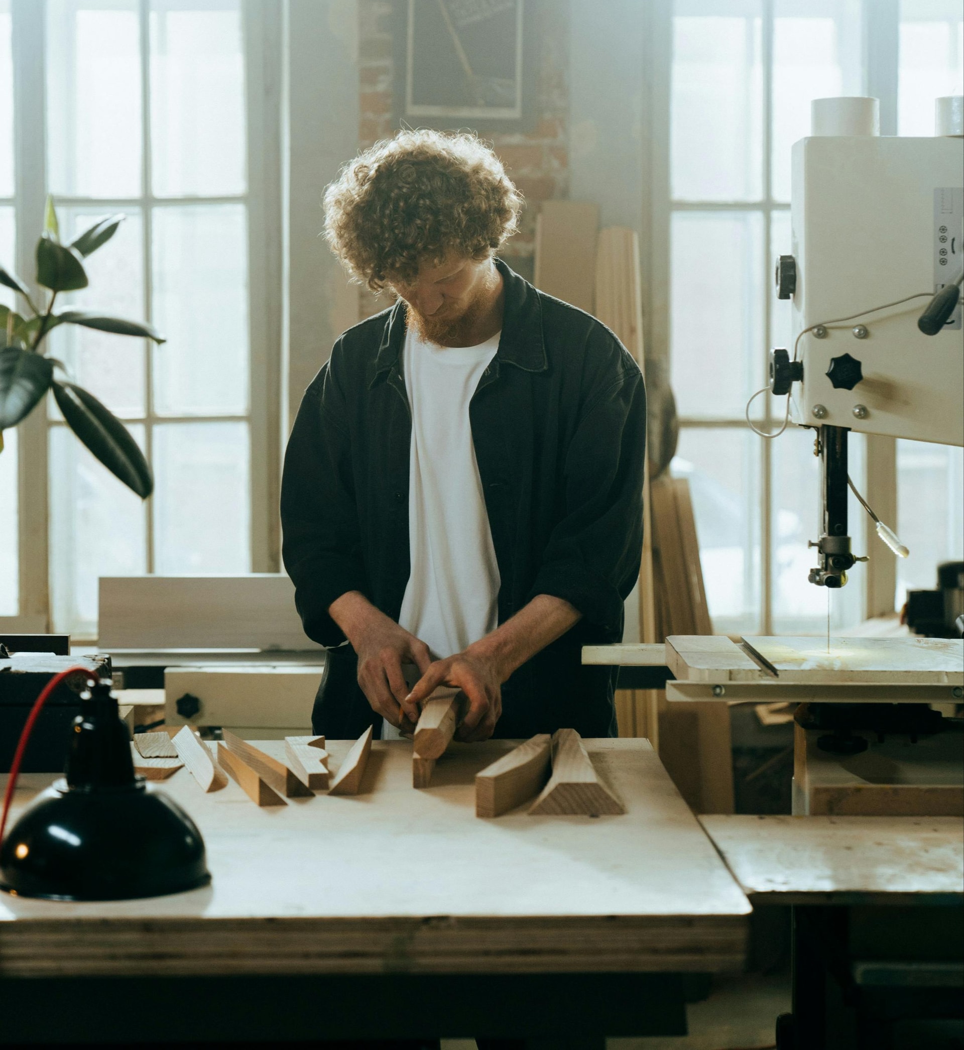 Creator working on his workshop