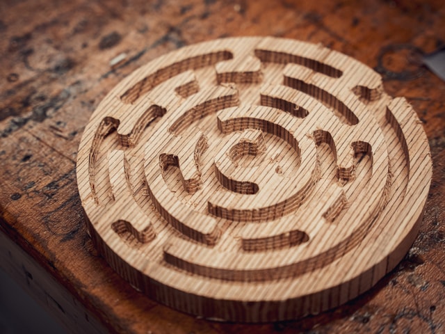Maze milled our of plywood using a Mekanika CNC milling machine