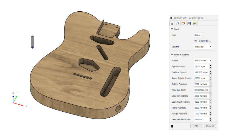 Guitar - 2D contour in Fusion360
