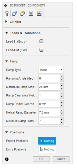 Ramp clearance height & diameter 