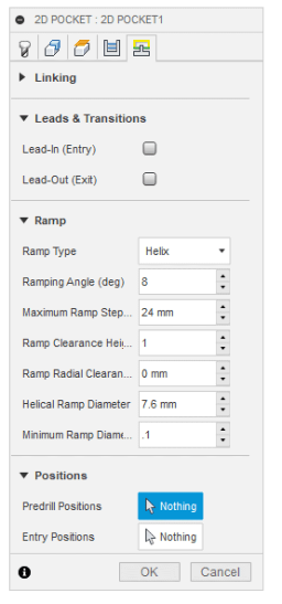 Ramp clearance height & diameter