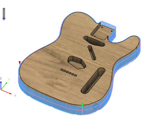 Example of a guitar design in Fusion360