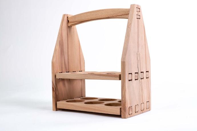 Picture of a beer caddy made with a CNC machine