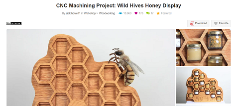Honey display shelf milled with a CNC machine
