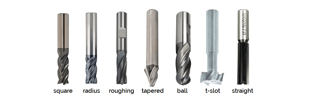 Different kinds of end mills for CNC milling