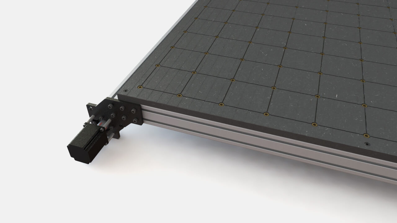 spoilerboard with grid of threaded inserts